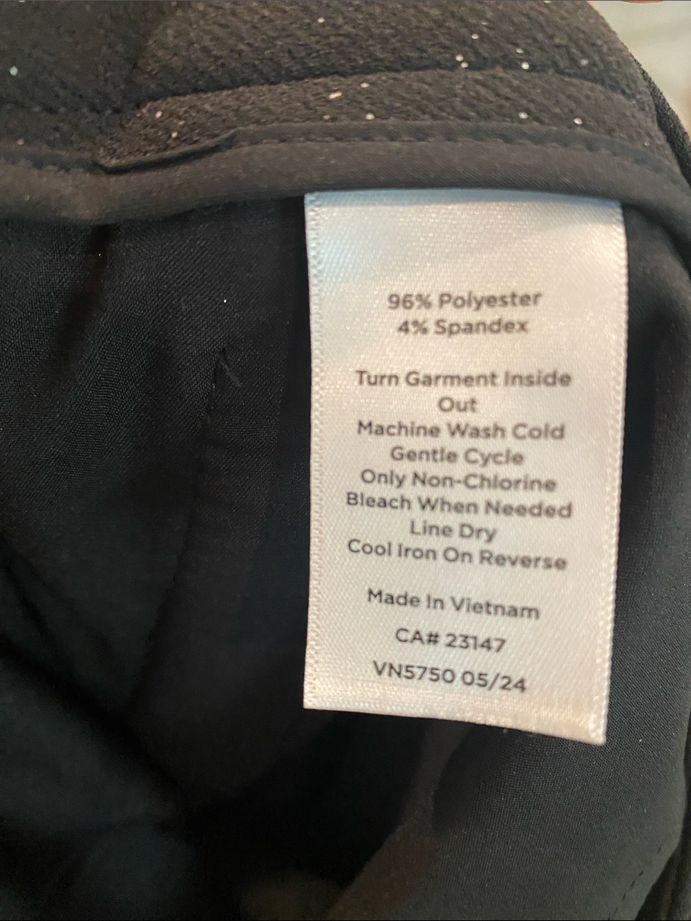 Talbots Black Sparkle Pants Silver Glitter Sz 10 Petite - Picture 5 of 5